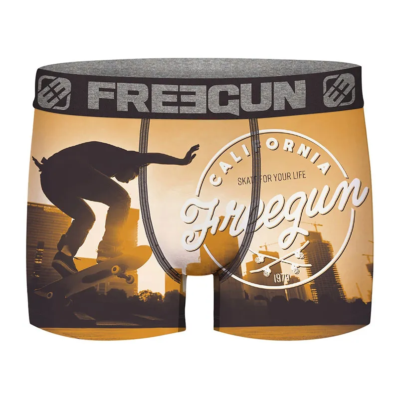 4 Boxers Garçon Jean & Skate Two Freegun - Orange-5