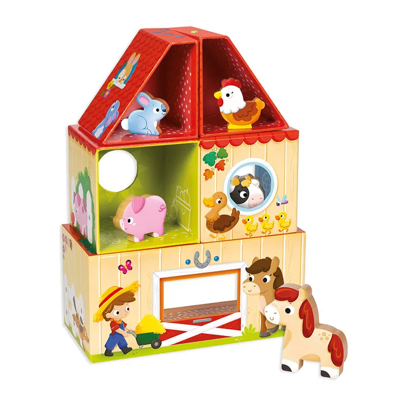 Jeu à empiler Ma première ferme 10pcs - 12m+-3