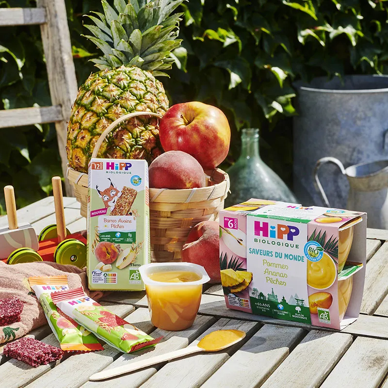 12 Coupelles Pomme Ananas Pêche BIO 100g - 3x4-2