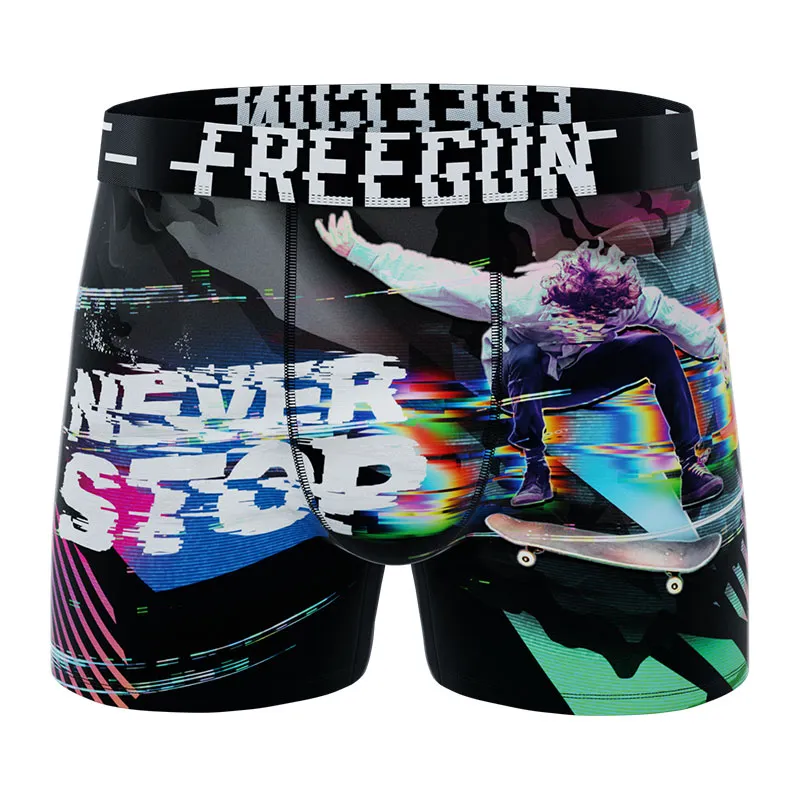 5 boxers homme Tech Glitchy - Noir/Jaune/Violet/Rouge-9