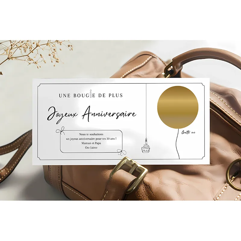 Carte à gratter DL - Anniversaire Élégant-2