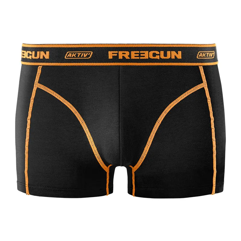 4 boxers homme Aktiv - Orange/Noir/Gris-3