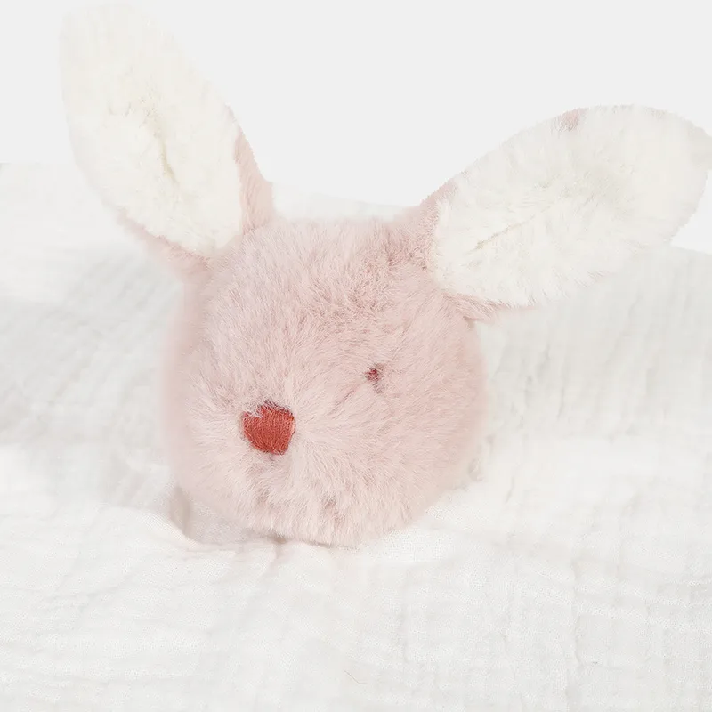 Doudou plat Lapin Fille - Rose clair-4