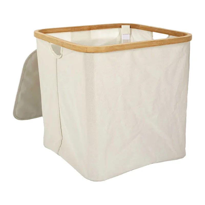 Panier de rangement Carré Bambou/Gris - 38x38x38cm-2