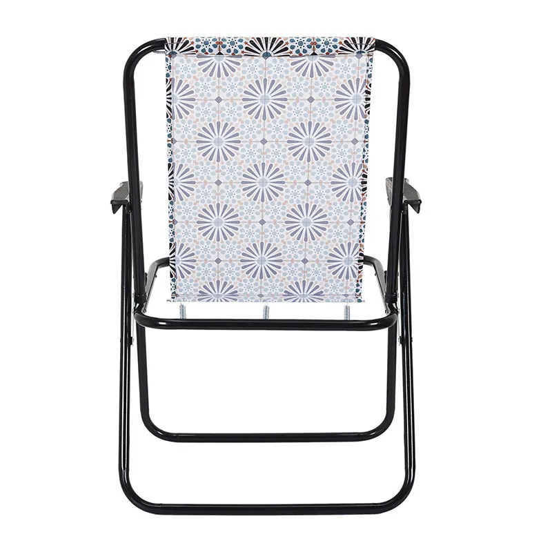 2 Chaises pliantes Patio Orange/Noir - 51x73x60cm-4