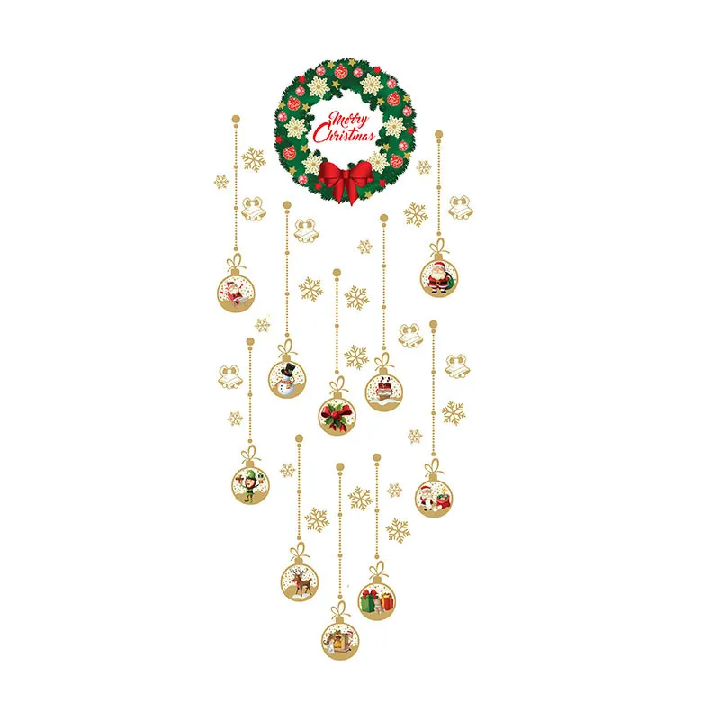 Stickers - Boules de Noël or & Couronne-2
