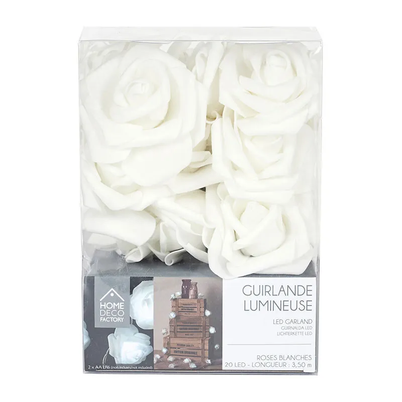 Guirlande 20 Roses LED Blanc - 3,5m-2