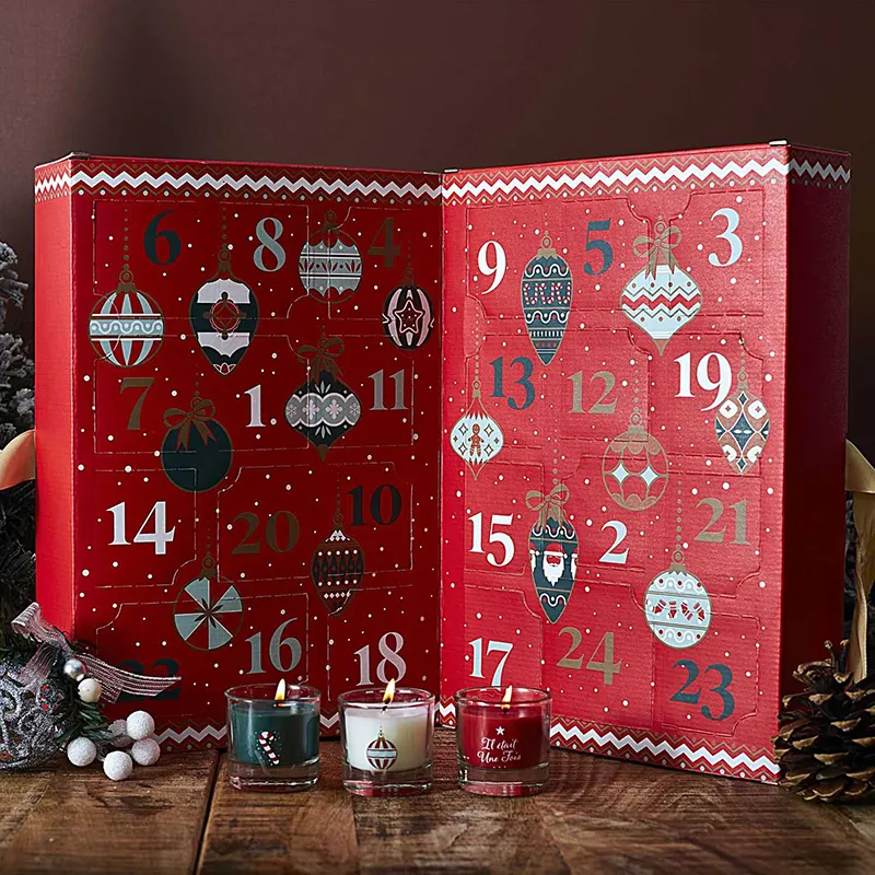 Calendrier de l'Avent 24 Bougies parfumées Noël - 21x30x6cm-0