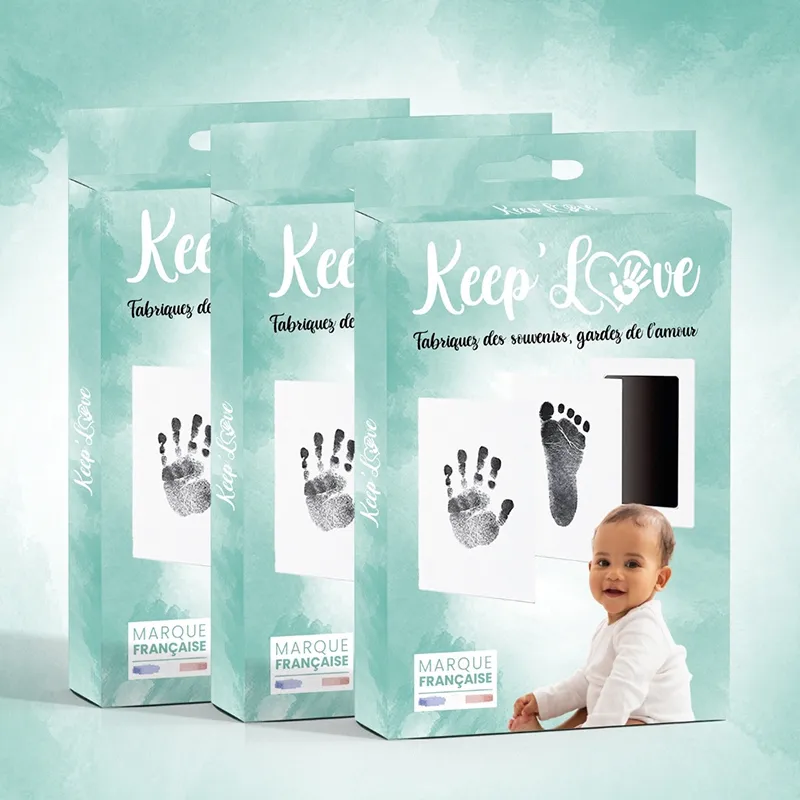 3 Kits d'empreintes bébé Mains & Pieds - 20x13cm-0