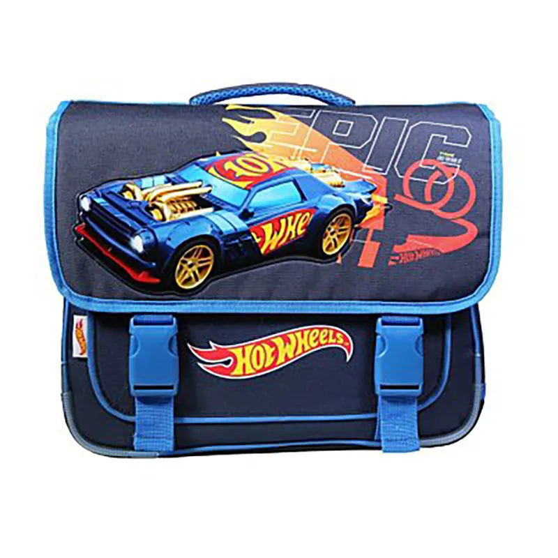 Cartable Hot Wheels Bleu - 38x34cm-0