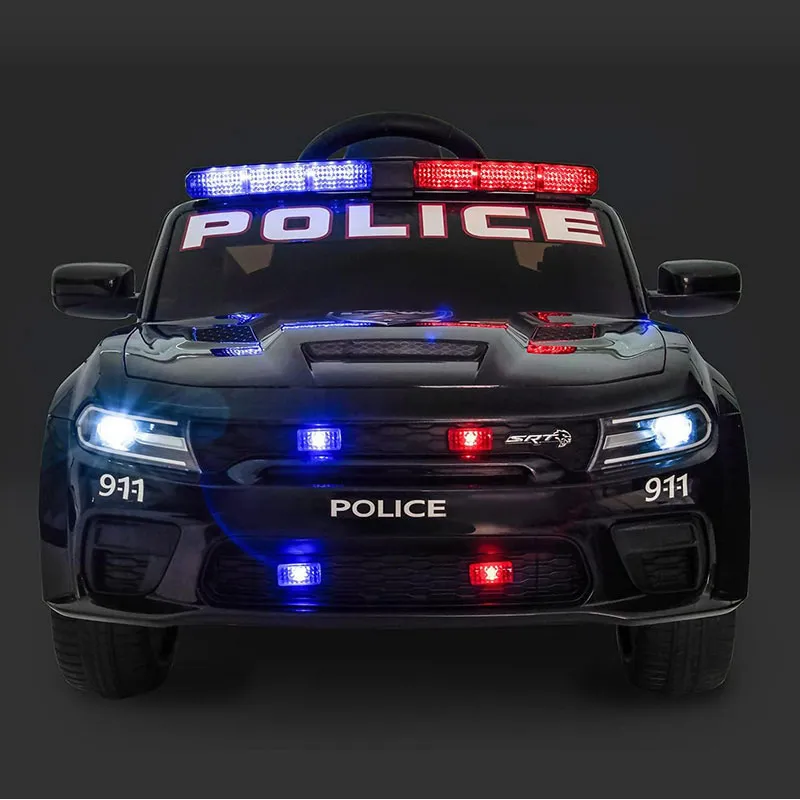 Voiture élec. Dodge Police Noir - 36m+-8