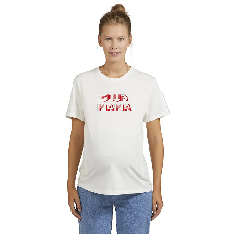 T-shirt MC de grossesse/allait Club Mama - Blanc-1