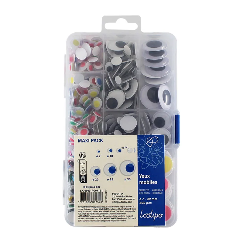 Yeux mobiles adhésifs ⌀7/10/20/25/30mm 500pcs - 4+-3