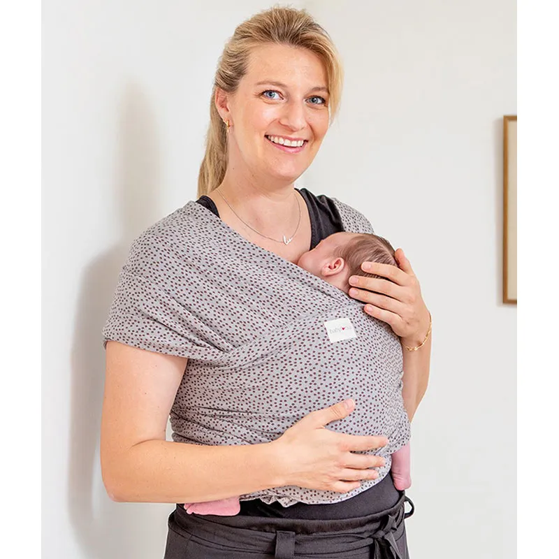 Écharpe Tricot-slen design BIO - Pois Gris-0