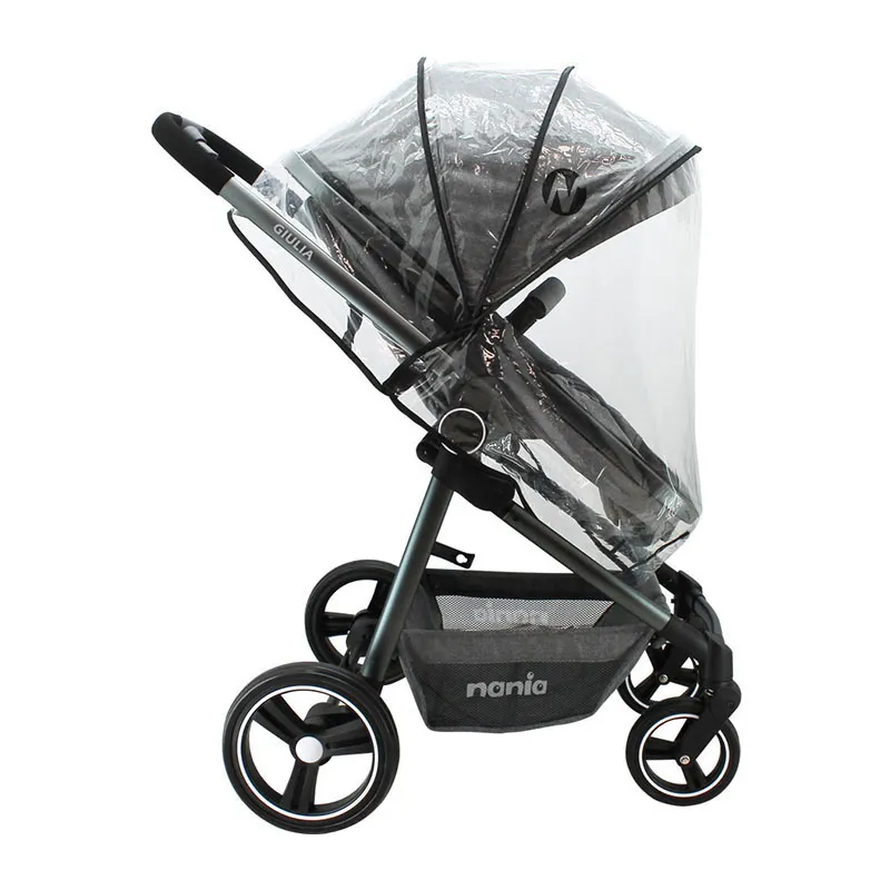 Duo Poussette transformable Giulia + Siège-auto Gr.0+ Beone +Sac à langer+Habillage pluie - Gris-3