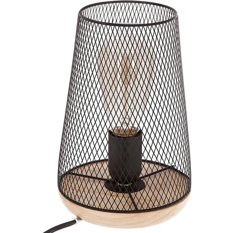 Lampe à poser filaire Zely Noir - 15x23cm-0