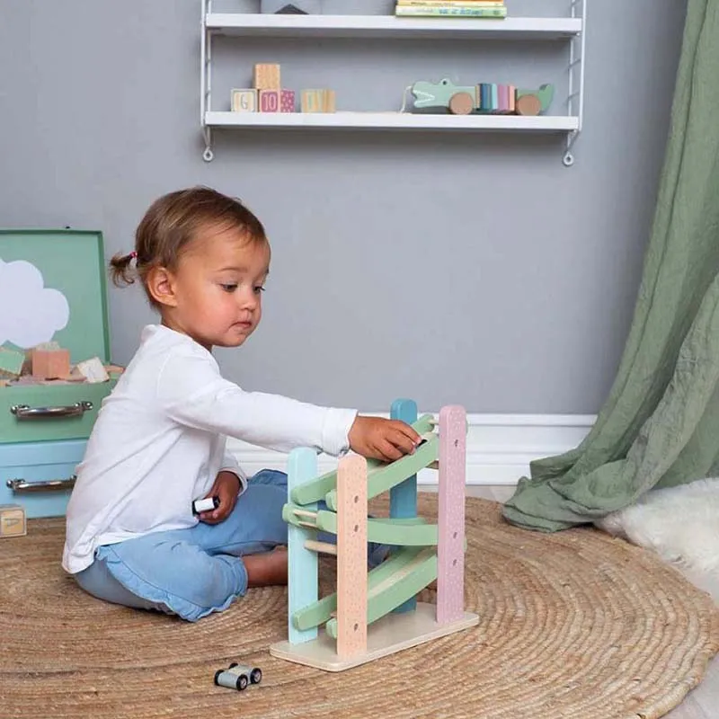Circuit voiture looping Teddy Bois - 30x30x4cm-0