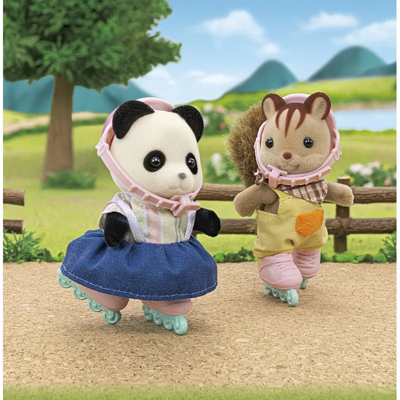 Fille panda avec son vélo & sa remorque - 12pcs-3