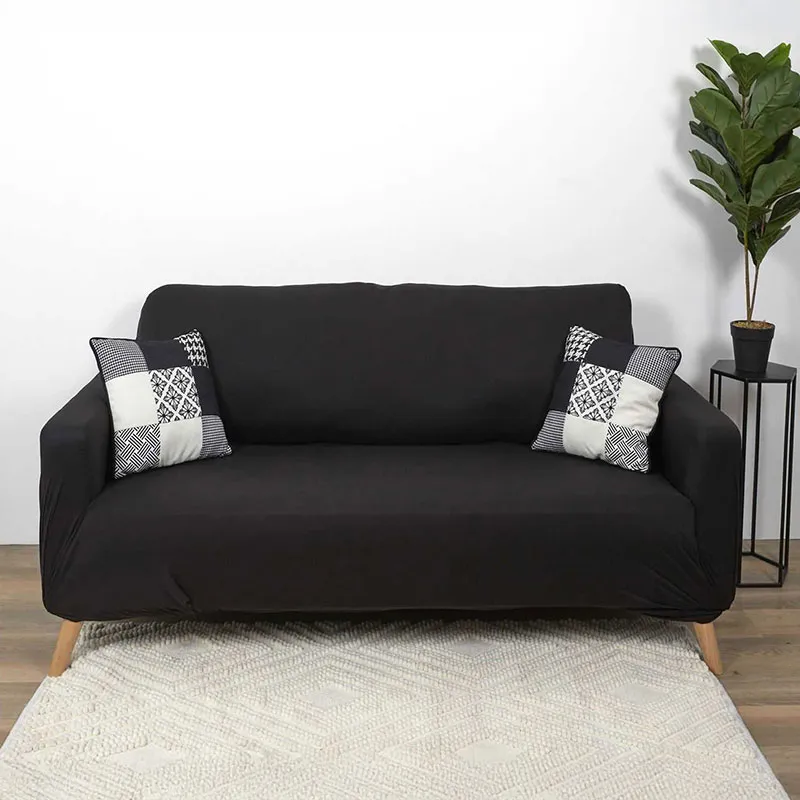 Housse extensible de canapé Noir - 170x80cm-0