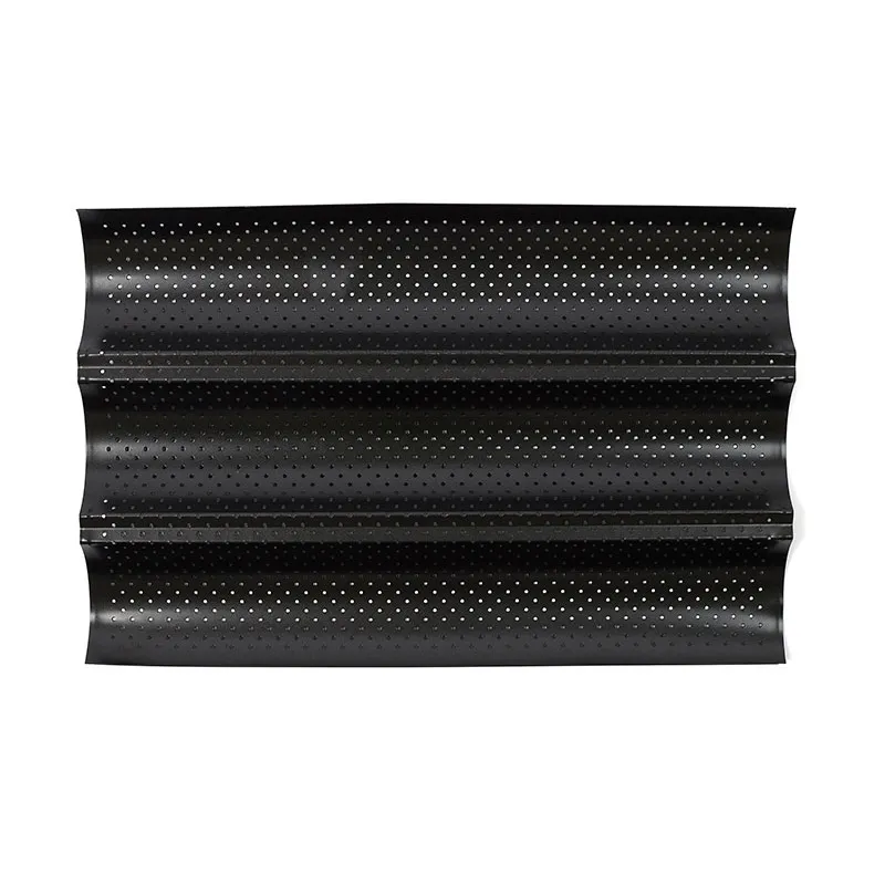 Moule à baguette perforé 3 cavités Inox - 38x24,5cm-2