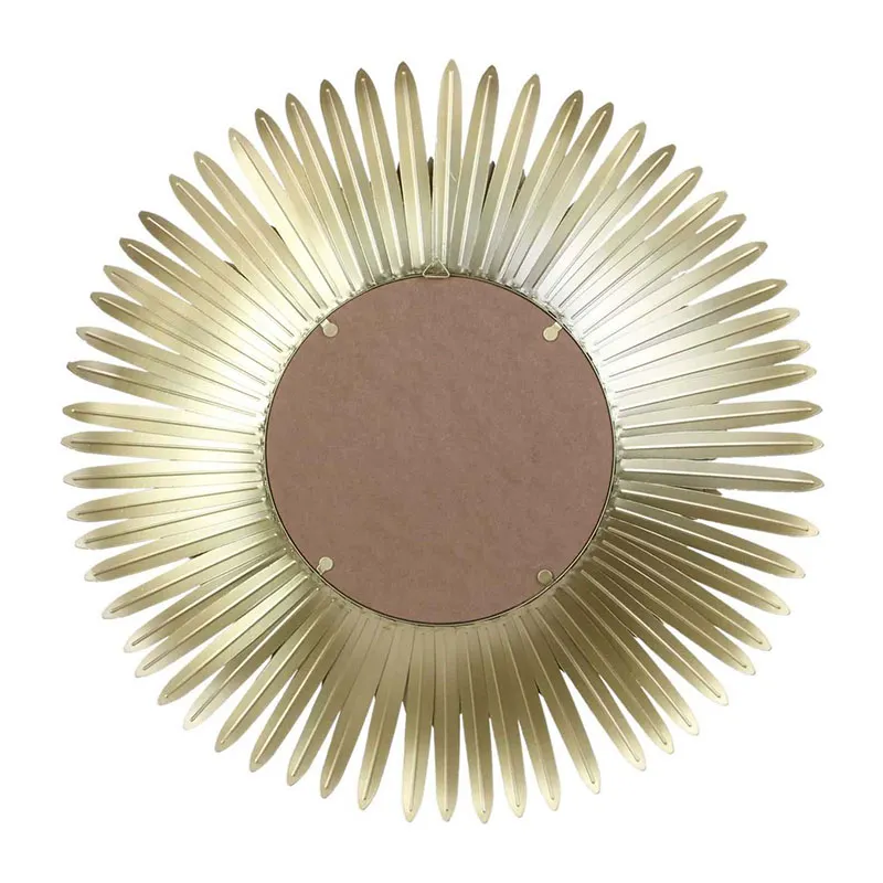 Miroir Plumes Métal Doré - ø53cm-2