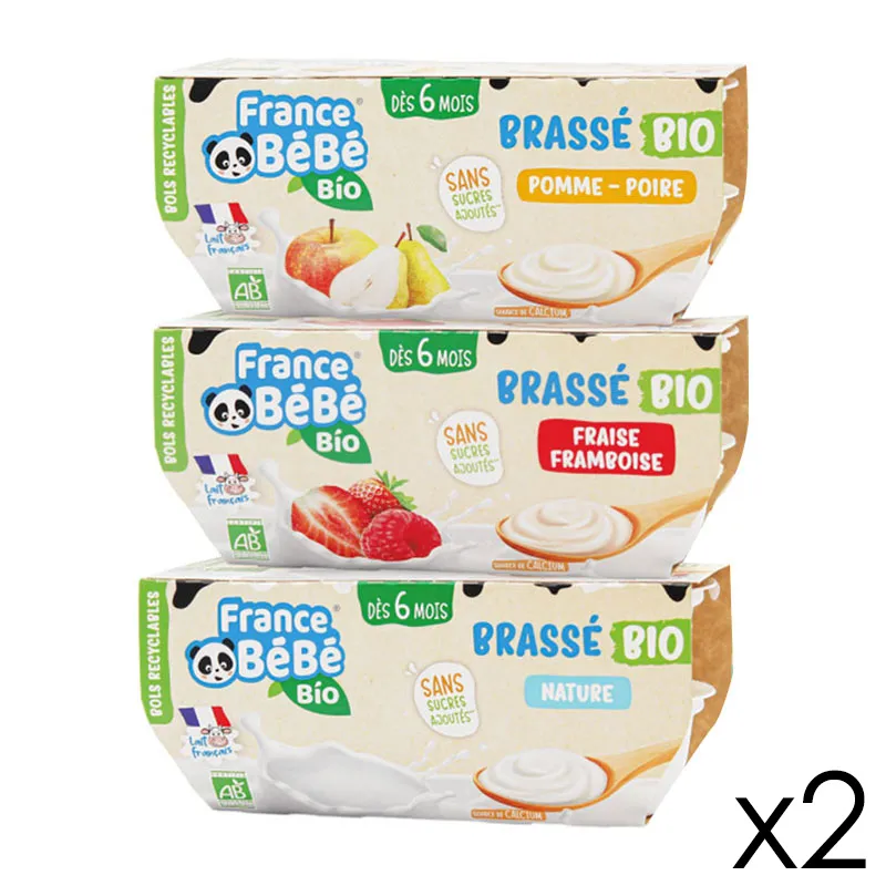 24x100g Brassés Assortiment Nature/Fruits BIO - 6m+-0