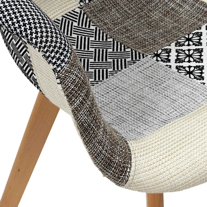 2 Fauteuil patchwork Gris - 59x85x63cm-6
