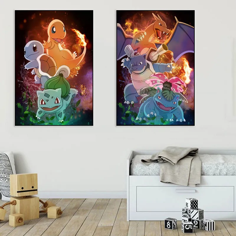 Lot de toiles Animaux Pokémon - 30x40cm-1