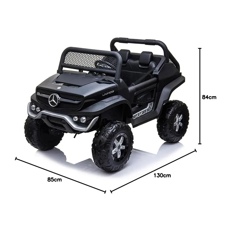 Voiture élec. Mercedes Unimog Noir - 36m+-4