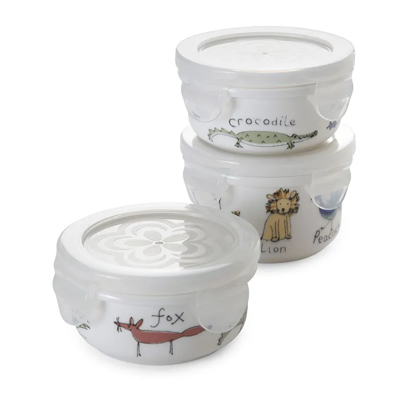 3 Récipients Bébé porcelaine Animaux - 180/130ml-0