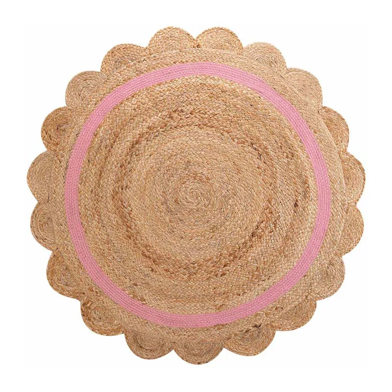 Tapis rond Jute/Polycoton Rosaly Uni - 90cm-0