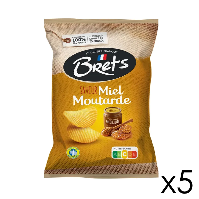 5 paquets de Chips Bret's Miel moutarde - 125gr-0