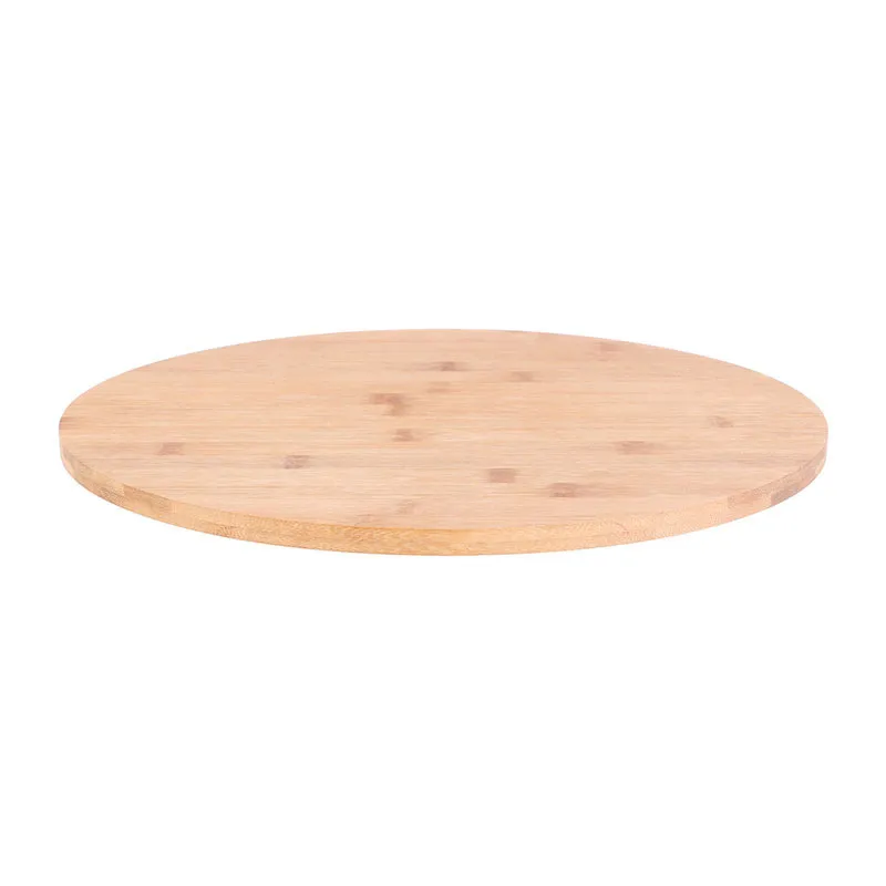 Plateau rond tournant en bambou Bois - 35x35x2,5cm-0