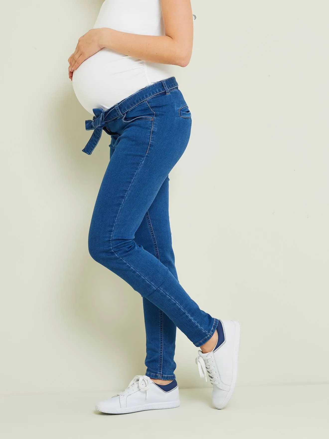 Pantalon de grossesse Molleton - Denim Stone-1