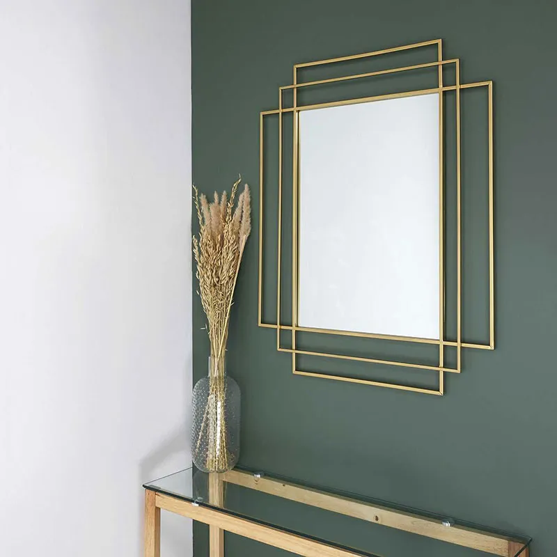 Miroir Art Déco Doré - 97x3x70cm-1