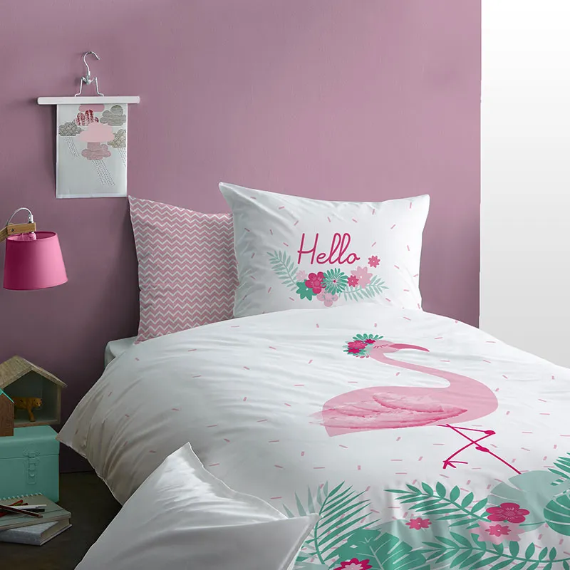 Parure 2pcs Flamant Rose - 140x200cm-0