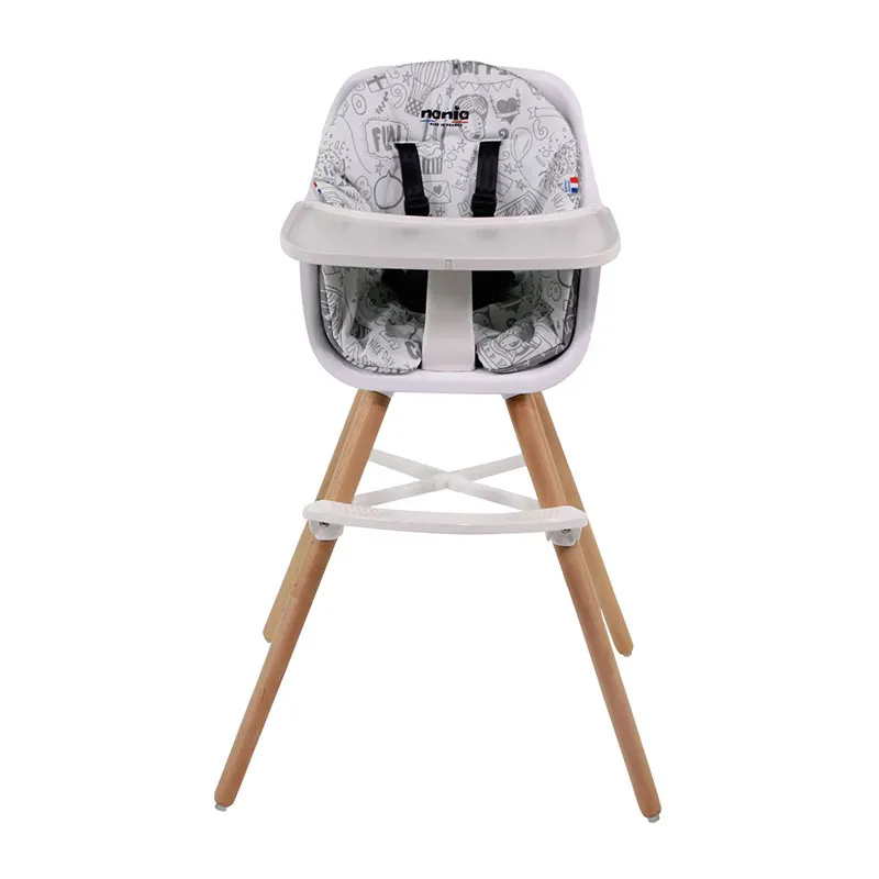 Chaise haute bébé évolutive Paulette Gris - 56x88cm-0