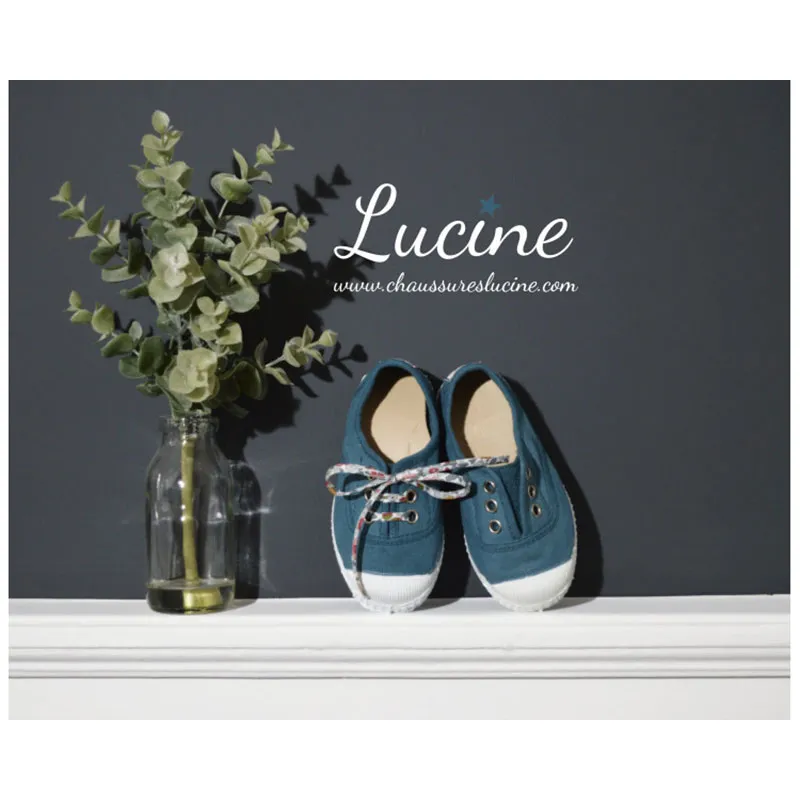 Chaussures baskets tennis en TOILES à lacets et élastiques - Bleu pétrole-2