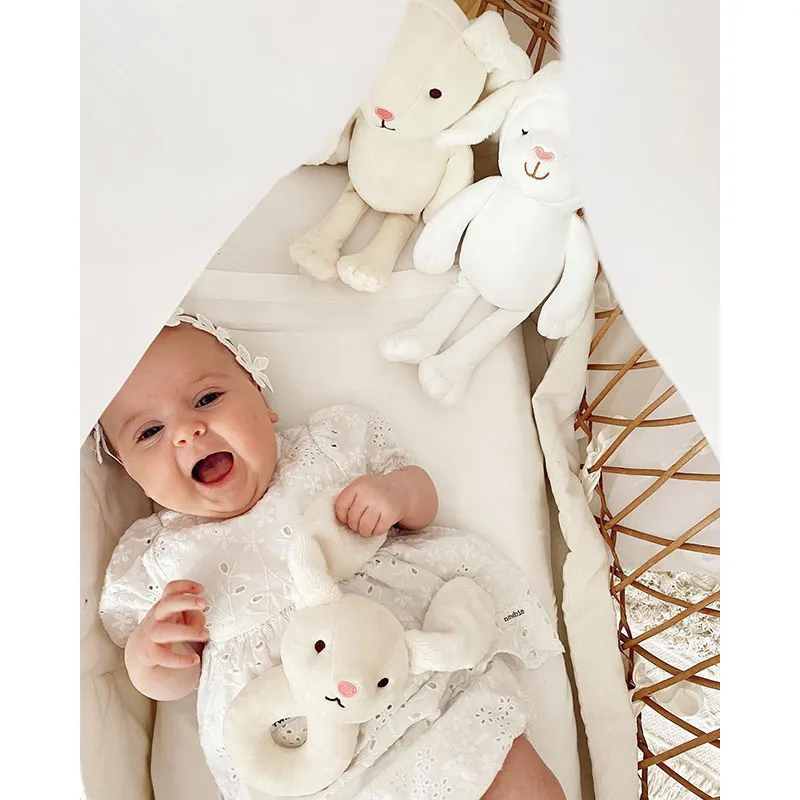 Hochet Peluche Agneau Blanc - 0m+-2