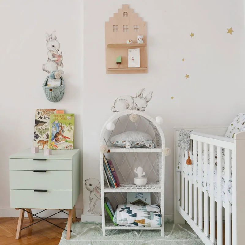 Stickers Lapin Blanc Wonderland - 105x75cm-2