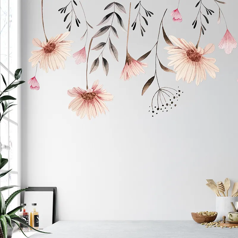 Stickers - Fleurs aquarelles Rose-3