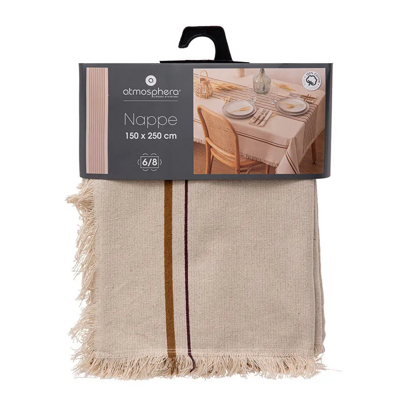 Nappe anti-tâche Coton Ray Beige -150x250cm-3