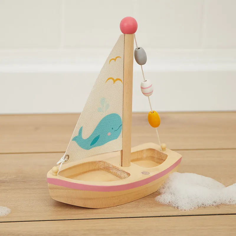 Jouet de bain bois Grand Voilier - 24m+-1