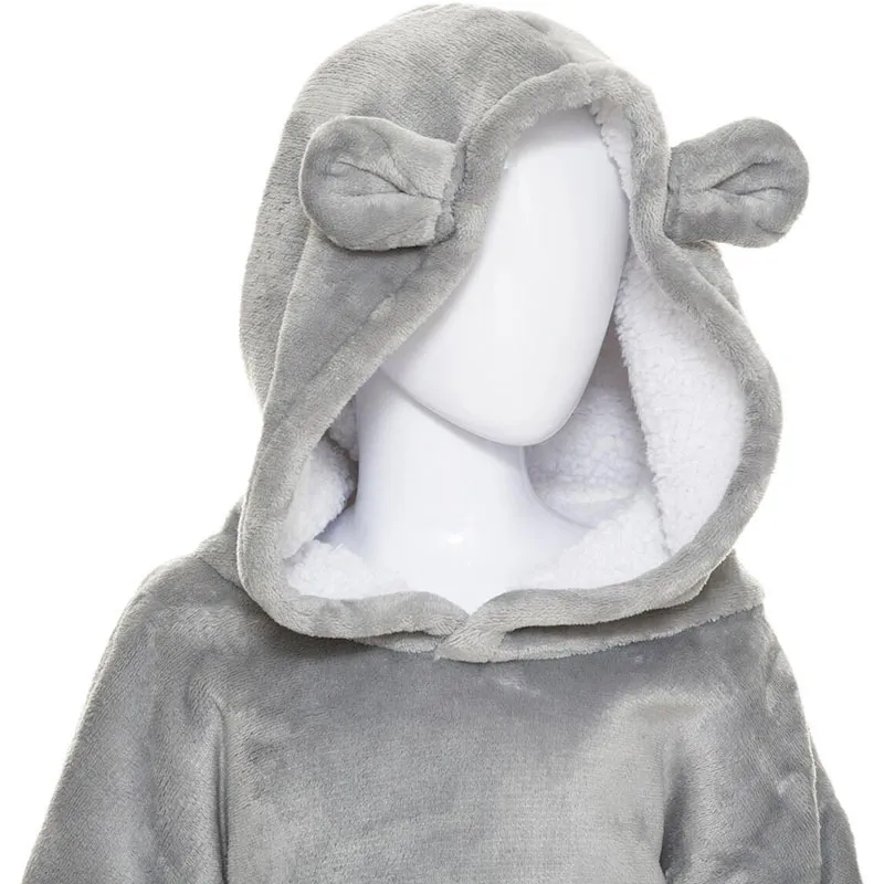 Plaid sweat enfant Ours Gris - TU-1