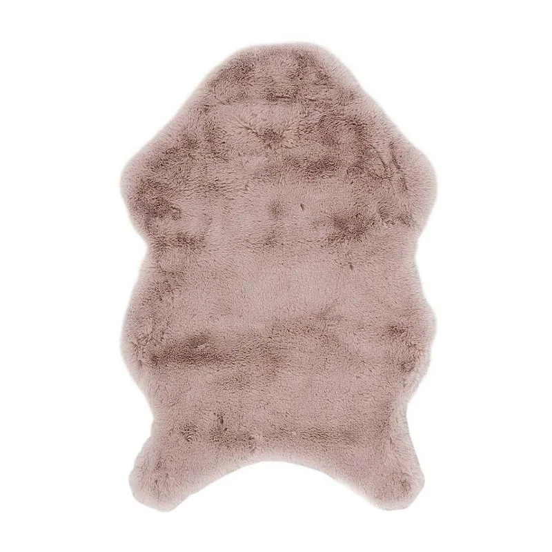 Tapis imit. fourrure poils fins Rose - 60x90 cm-0