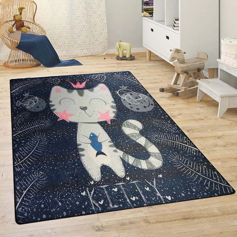 Tapis Enfant Chat Bleu  - Plusieurs dim. dispos-1