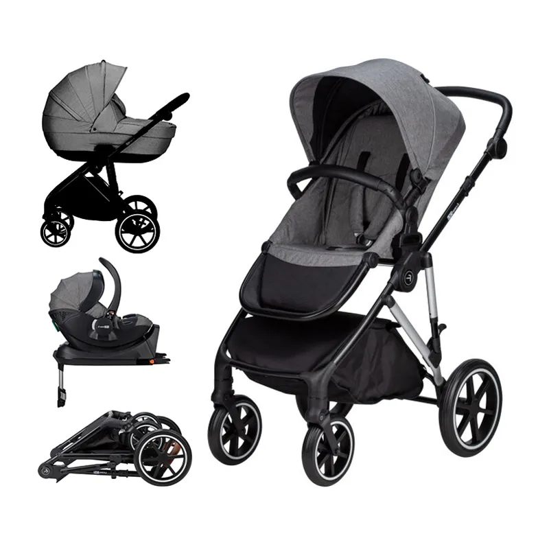 Trio Poussette Travel System Zen Deluxe Gris foncé - 0m+-0