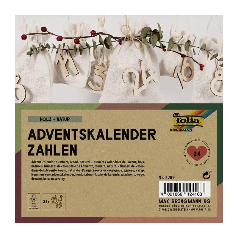 Calendrier de l'avent Chiffres en bois - 24pcs-3