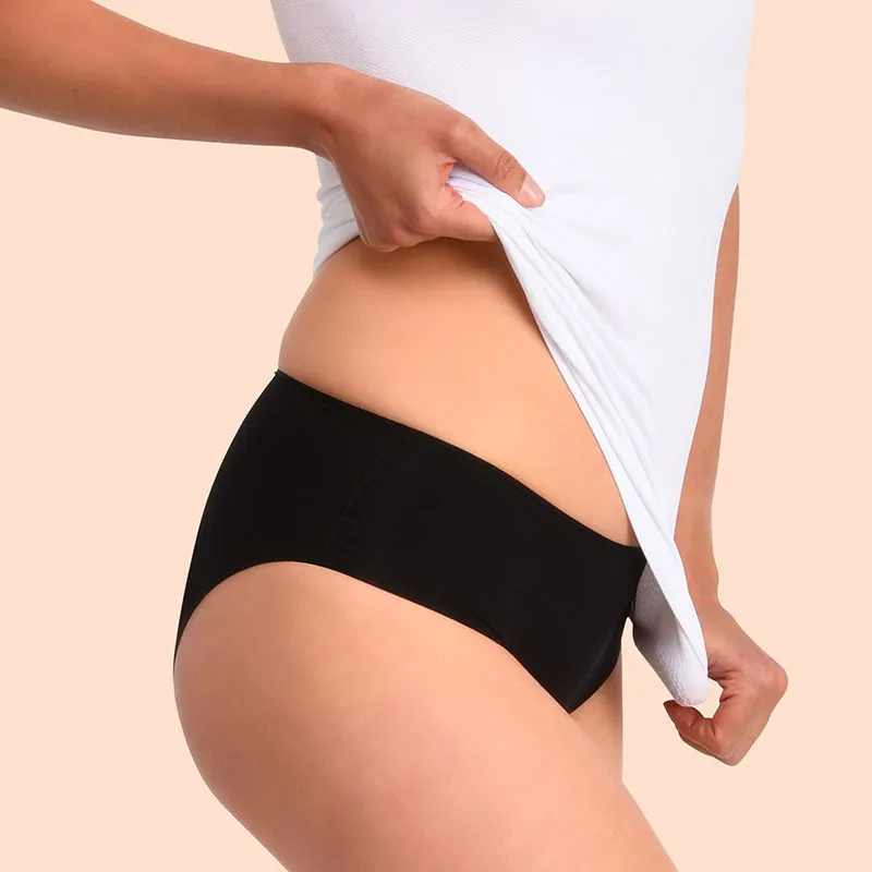 Culotte menstru. Basic + Culotte menstru. Plumetis - Noir-1