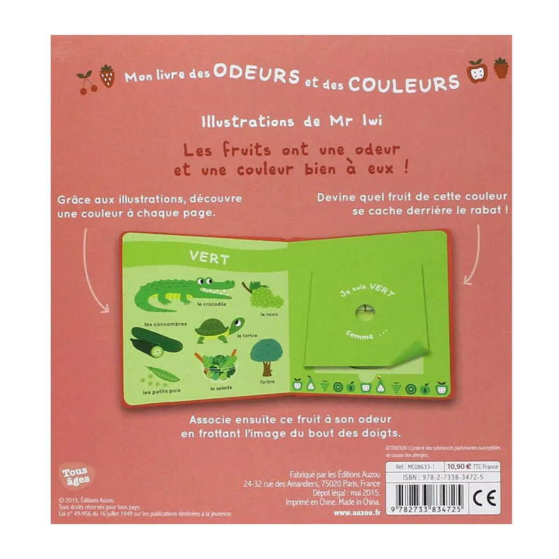 Mon livre des odeurs & des couleurs Les fruits - 24m+-3